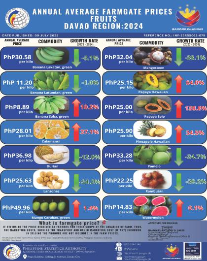 2024 Davao Region Annual Average Farmgate Prices Fruits